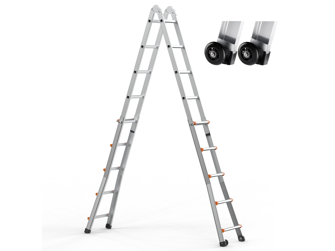 Escalera telescópica multiusos con estructura en A de 5 m Succebuy