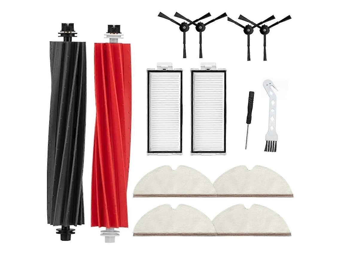 Juego de 4 rodillos de cepillo de goma multisuperficie para robots aspiradores de la serie I&E: I7, I7+, i8, I8+/plus, E5, E6, E7