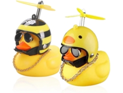 Omni-decoración De Tablero De Coche Pato Amarillo Con Cascos Hélice Y Gafas