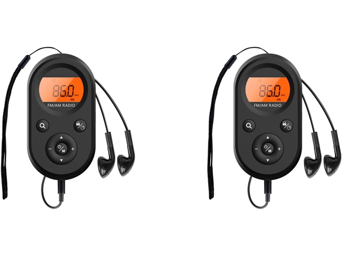 2 receptores de radio FM/AM portátiles mini de bolsillo de 76-108 MHz recargables SFUSHOS