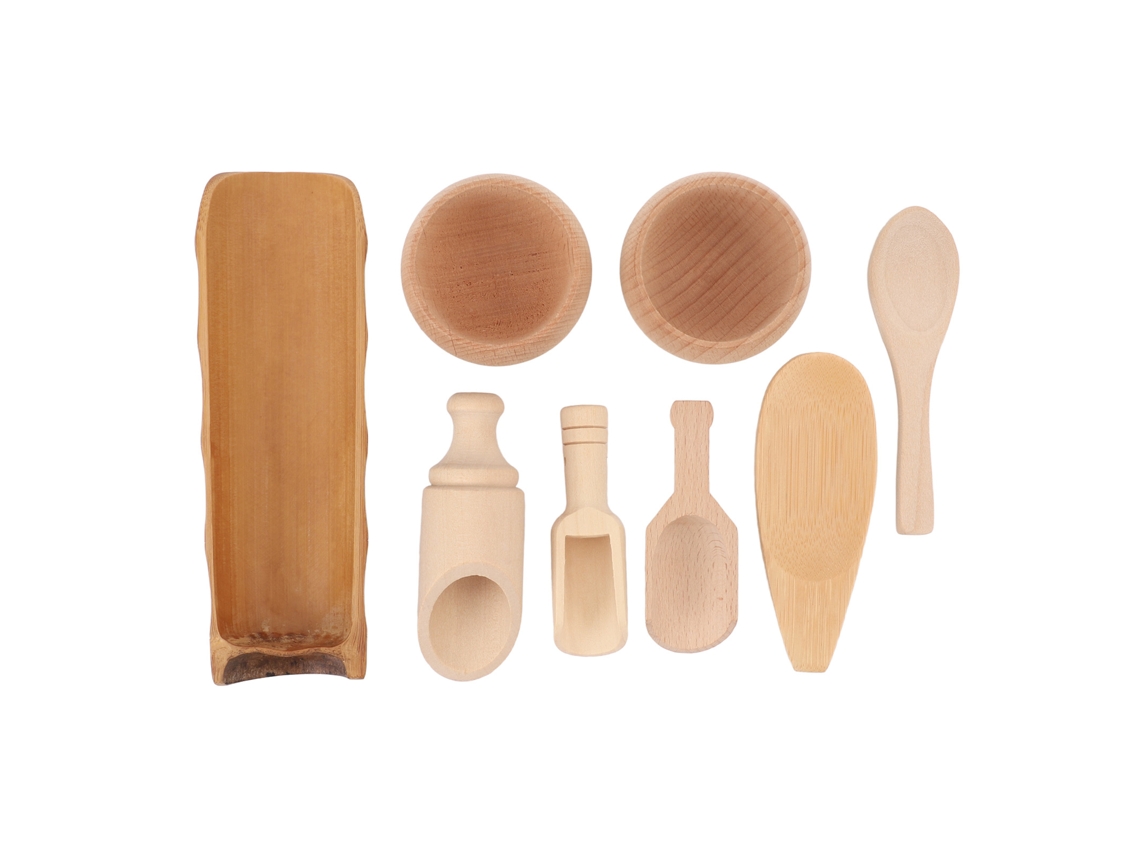 Juguete Educativo De Madera Para Caja Sensorial Con Cuencos Y Cucharas Para El Desarrollo De La Motricidad Fina.