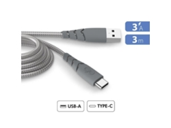 Cable Usb A/Usb C Ultra Reforzado 3M 3A Garantía de por Vida Plástico Gris 100% Reciclado FORCE POWER