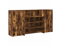 Mostrador de recepción, madera de roble ahumado, MAISON EXCLUSIVE (200x50x103,5 cm)