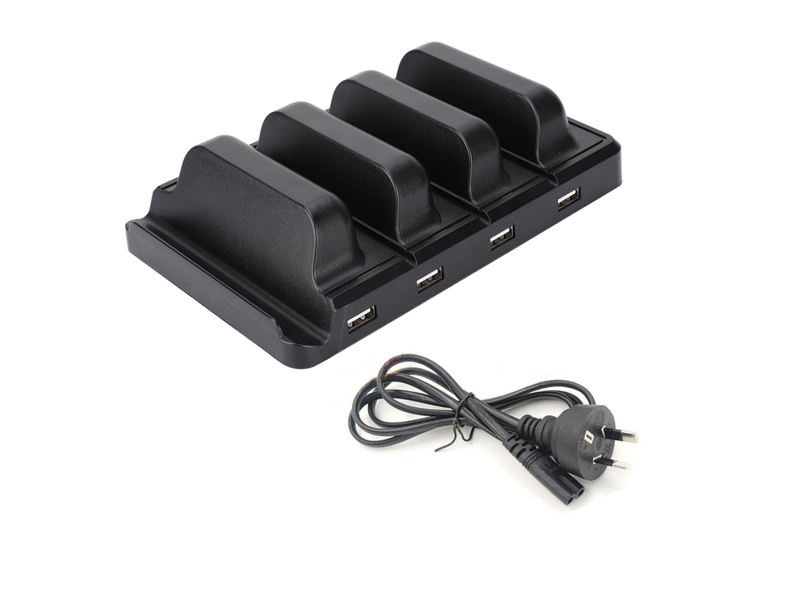 Estación De Carga Usb Multislot De 4 Ranuras Con Base Organizadora Para Alimentación De Teléfonos Móviles