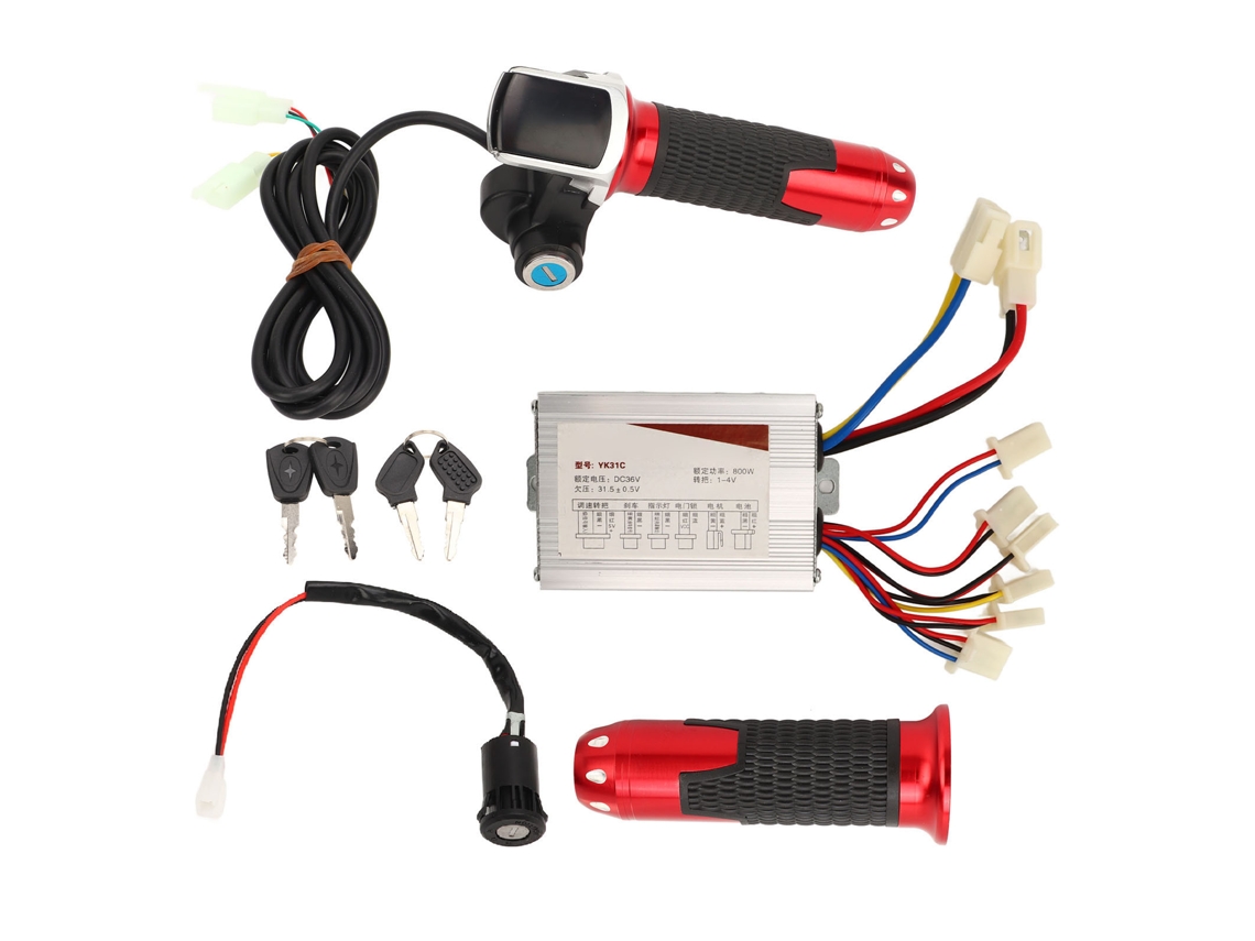 Kit Mali de Controle de Velocidade para Bicicleta Elétrica, 36v 800w, com Motor, Manopla de Aceleração e Trava Elétrica