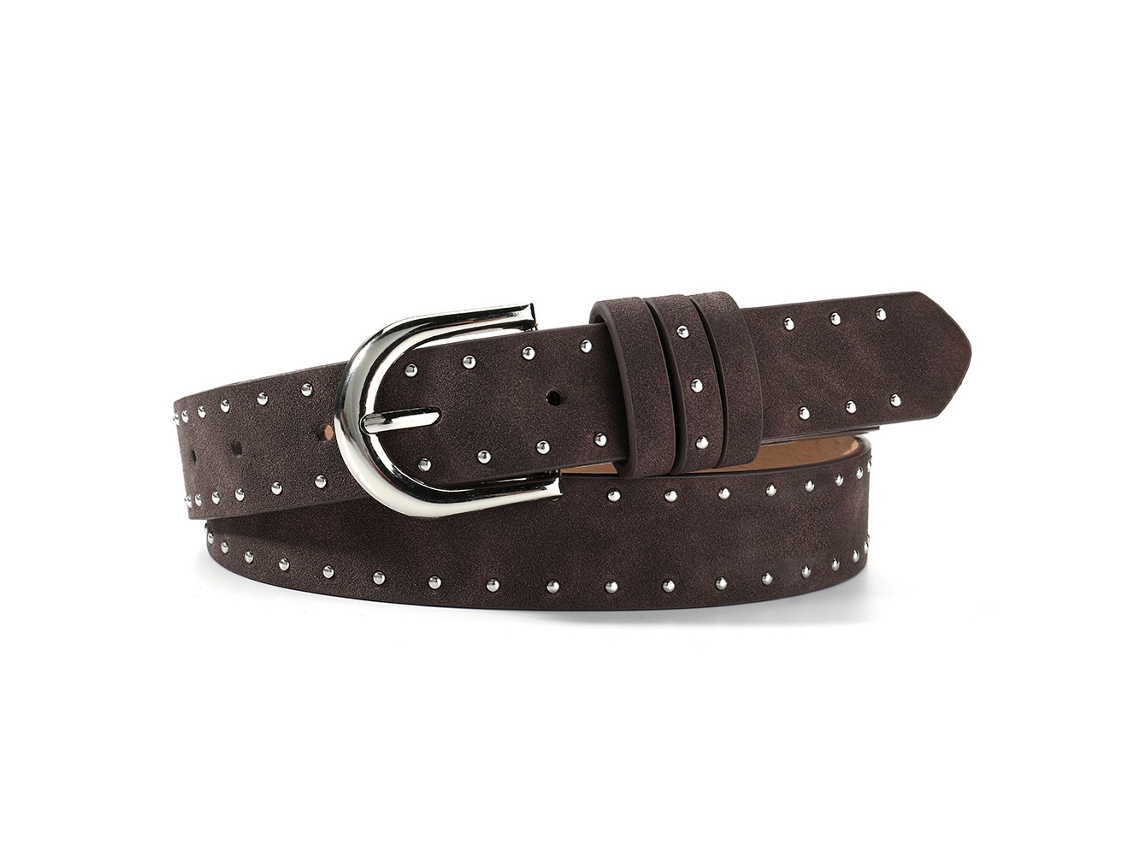 Cinturón Femenino Pu Tachuelas, Ajustable Vaqueros Y Look Retro, Regalo Con Estilo Para Fiestas O Día A Día