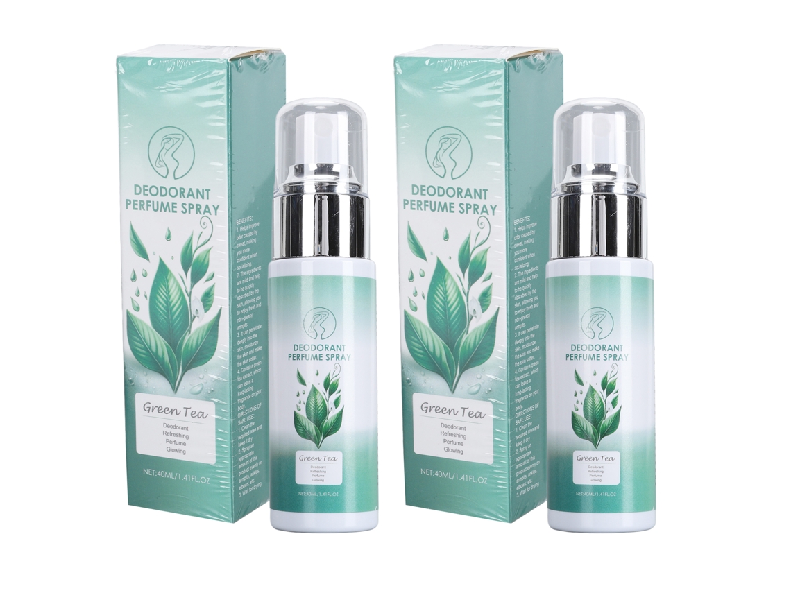 2 Unidades De Desodorante Antitranspirante En Spray Con Aroma A Té Verde, 40 Ml.