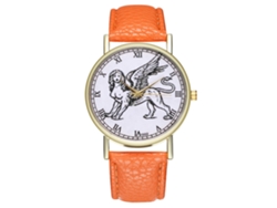 Reloj De Cuarzo Elegante Y Casual Unisex De Moda Regalo (naranja)