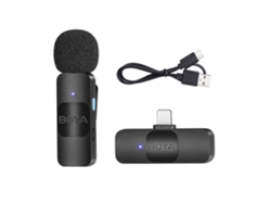 Sistema De Microfone Sem Fio Polya By-v1 2.4g Com Ativação Com Um Único Toque. Microfone De Bolso Para Telefones Celulares 1*