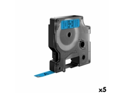 Cinta Laminada Para Etiquetadora DYMO D1 (Negro Y Azul - 5 Unidades - 9Mm)