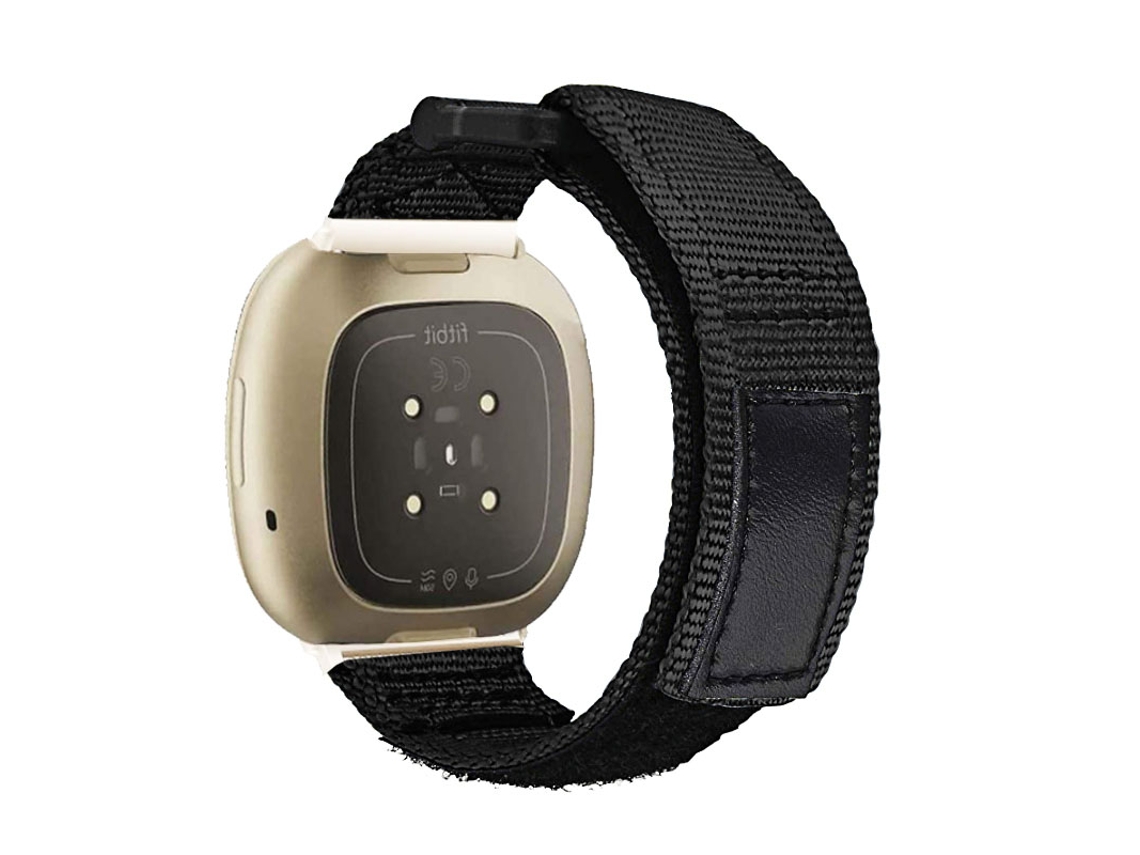 Cinta de velcro para correa de reloj para Fitbit Versa 3, color negro