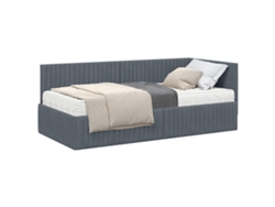 Maison Exclusive - Estructura De Cama Esquina Con Colchón 2 Pcs Gris Terciopelo