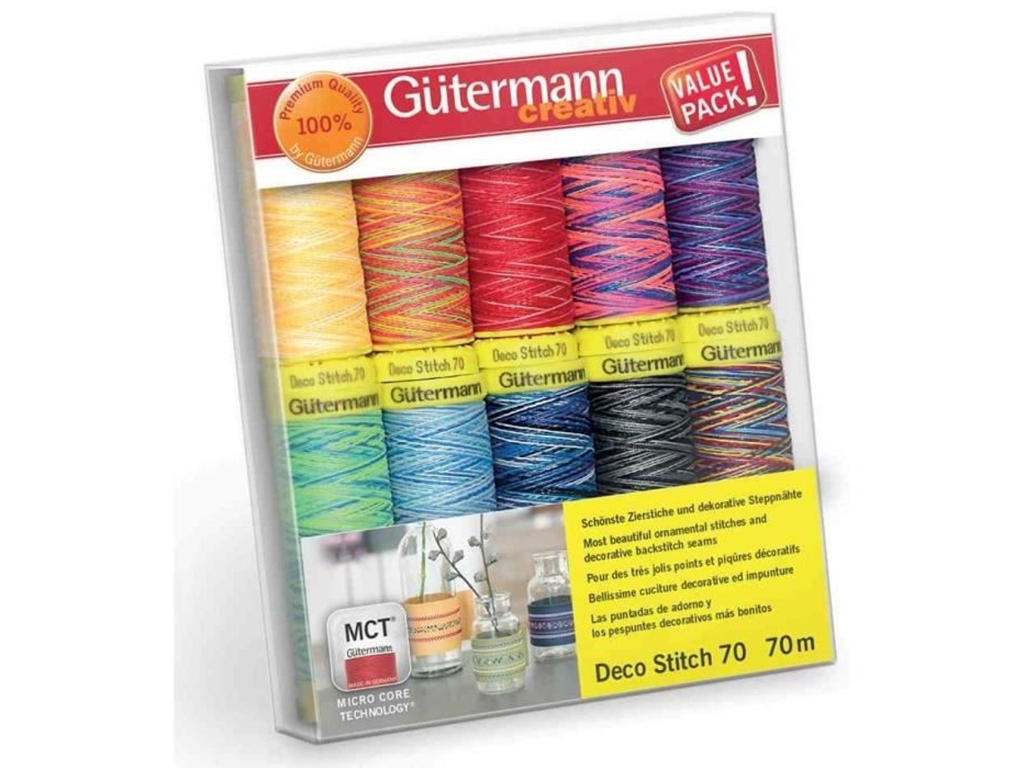 Set de 70 hilos de coser Deco Stitch, surtidos (3 unidades) Gütermann