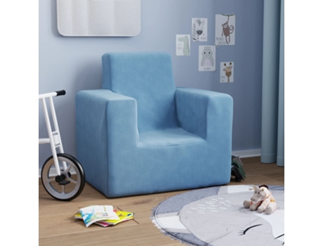 MAISON EXCLUSIVE - Sofá para niños felpa suave azul