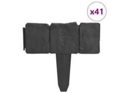 Conjunto 41 Valla plástica VIDAXL Gris Plástico