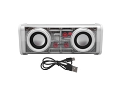 Alto-falante Bluetooth 5.3 Com Luzes Coloridas Subwoofer Portátil Sem Fio Para Casa E Festas Branco