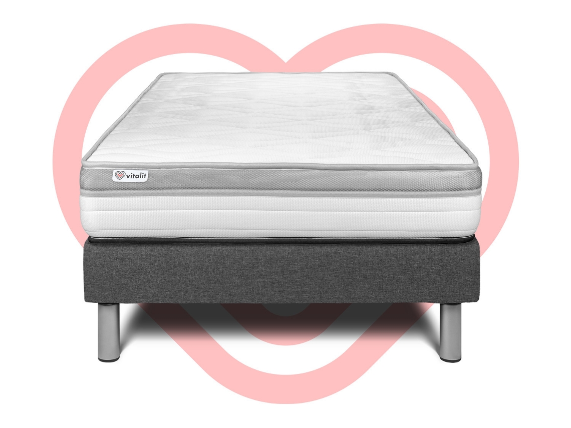 Set Vital Relax 120 X 190 Cm Kit Somier Gris