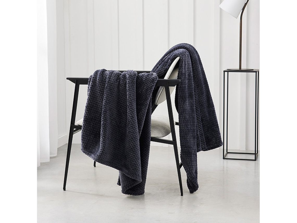 Plaid tacto seda M/Luxury Puntos 150x200cm Marengo MEVAK LIVING