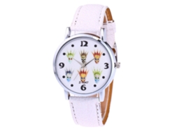 Reloj De Pulsera De Cuarzo Informal Para Mujer Con Correa De Pu Blanca De Diseño Sencillo Zhoulianfa