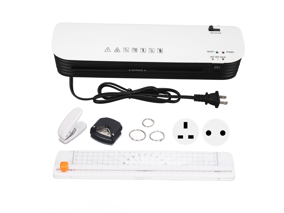 Plastificadora A4 de 9 pulgadas con cortadora, modos de laminado en caliente/frío, para el hogar, la escuela y la oficina, enchufe estadounidense de 100/120 V.