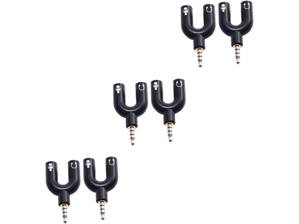 Adaptador De Cable Divisor De Audio De 6 Piezas, Macho A Hembra, Para Auriculares