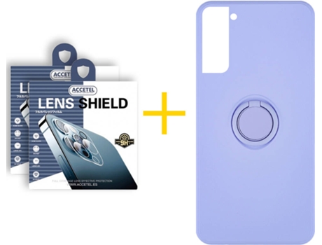 Carcasa + 2 Protectores de Cámara para Samsung Galaxy S22 Plus 5G ACCETEL Morado Lila
