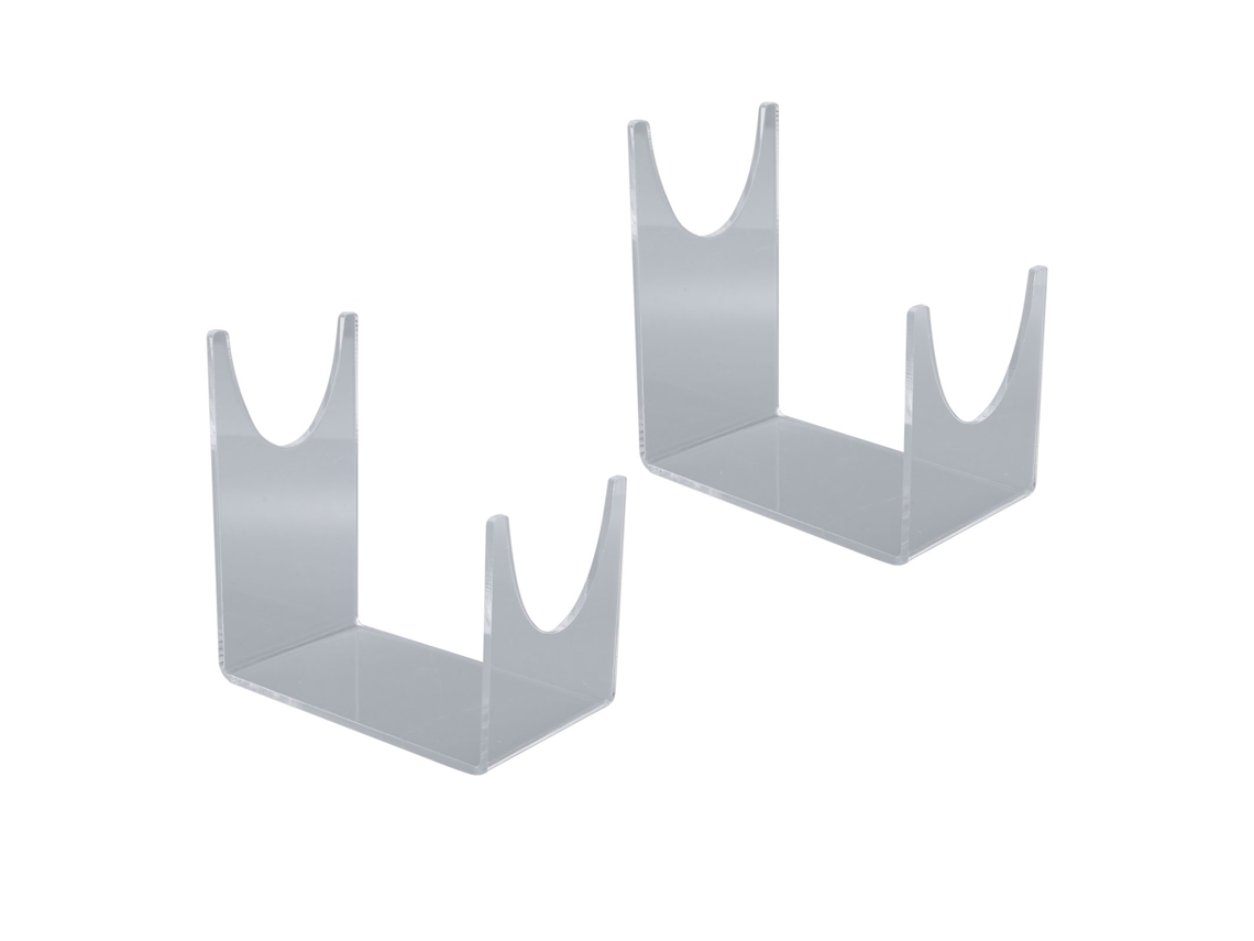 2 soportes para shofar de acrílico transparente con estructura resistente para el hogar y la oficina.