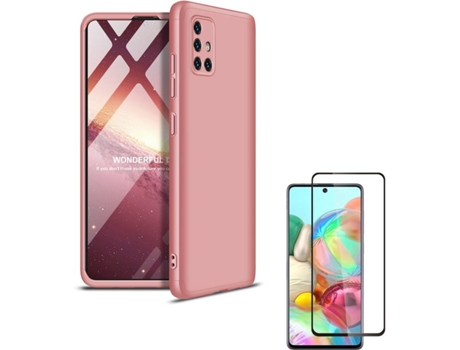 Funda y Protector de Pantalla Samsung Galaxy A51 PHONESHIELD Slim Armor 360º / Flexguard Full Rosa