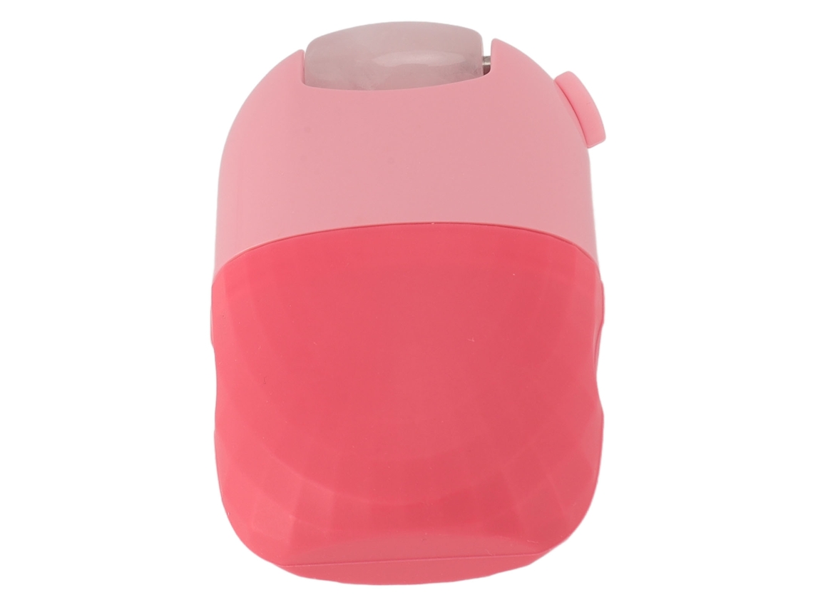 Rodillo De Masaje Facial De Silicona Con Piedra De Jade Y Hielo: Herramienta Reafirmante Para El Cuidado De La Piel, Color Rosa.