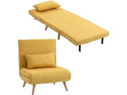 Sofá Cama Individual, 5 Posiciones, 72x75x85 Cm, Amarillo.