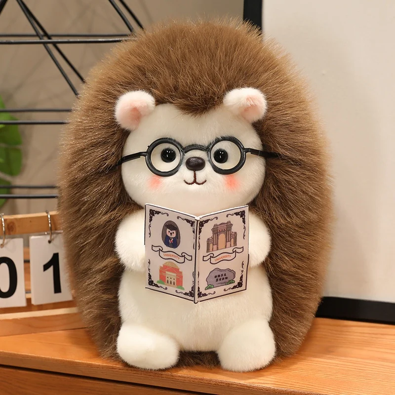 (Libro de 30 cm) Peluche de erizo súper lindo, adorable muñeco de erizo