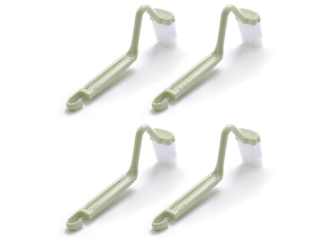 Cepillo para inodoro Jortmrd en forma de V, de plástico, para limpiar esquinas (4 piezas, verde)