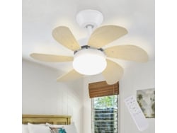 Nettlife Ventilador De Techo Con Luz Led Y Mando A Distancia, Silencioso Con Temporizador, 6 Aspas Para Dormitorio