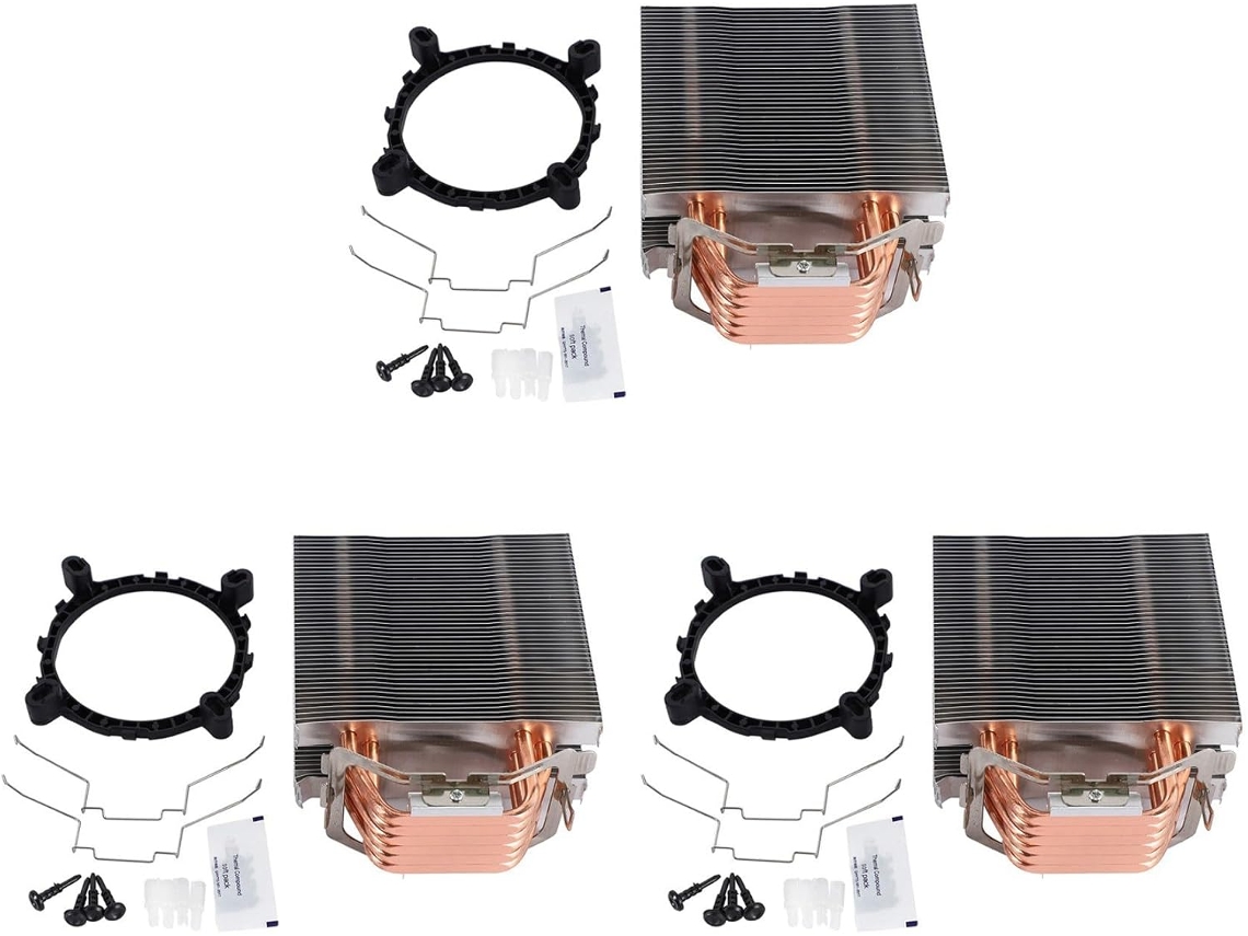Lote De 3 Disipadores De Cpu Con Ventiladores De 12 Cm Y 6 Tubos De Calor De Cobre, Lga 1150/1151/1155/1156/775 Amd