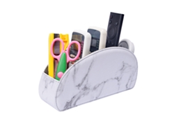 Organizador de control remoto de TV de cuero sintético con 5 compartimentos