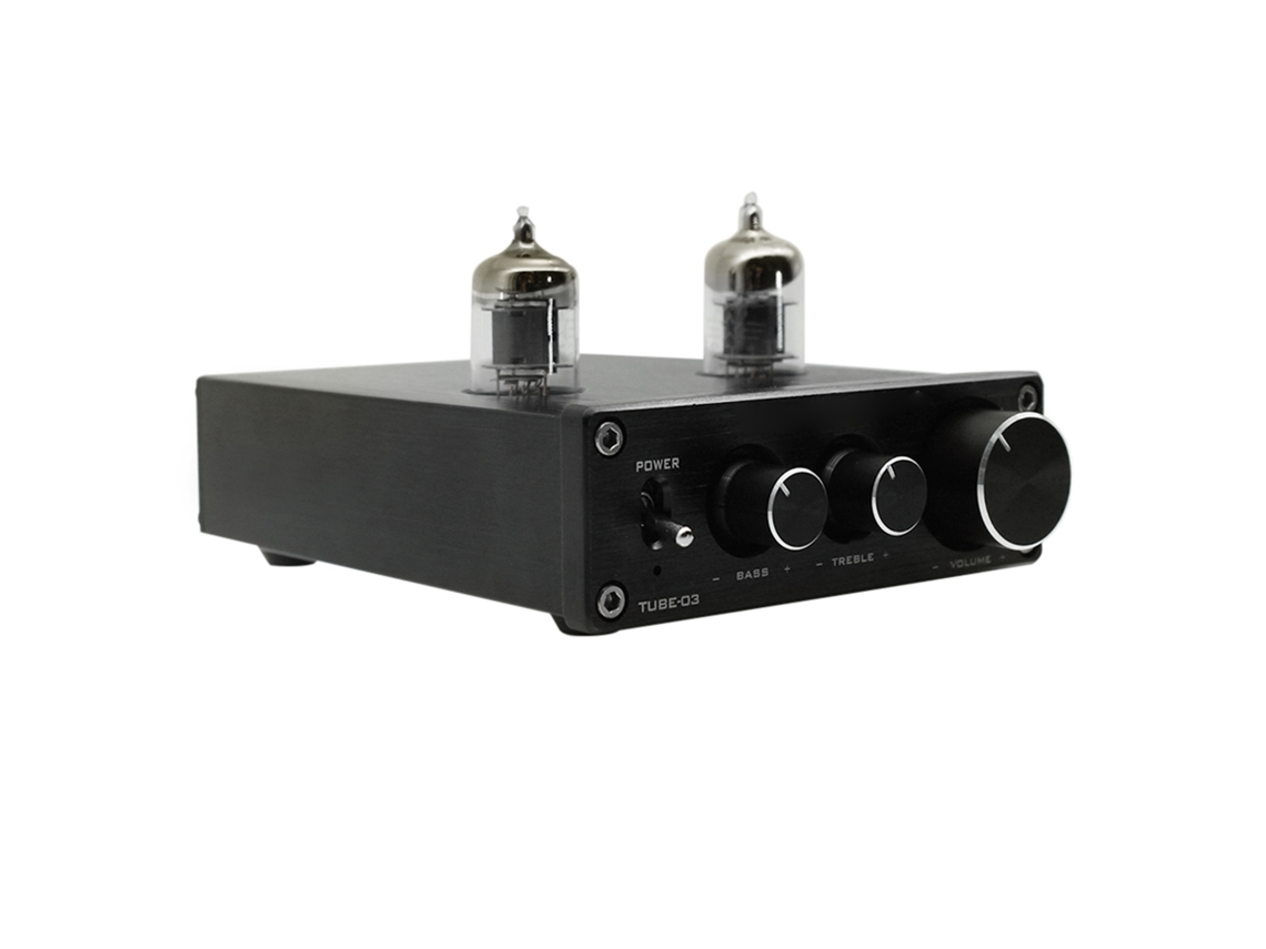 Mini Tube-03 Preamplificador De Audio Hifi Con Tubo De Vacío 6k4, Ajuste De Graves Y Agudos, Color Negro, Enchufe Europeo.