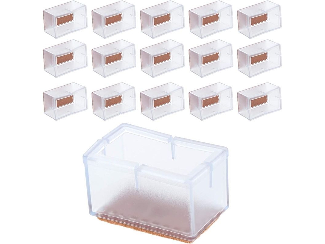 16 Fundas Para Patas De Silla, Cuadradas De Pvc Antideslizantes De 31-36 Mm, Fundas Protectoras Para Sillas Y Mesas.