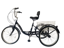 Bicicleta de tres ruedas B.active negra de 7 velocidades