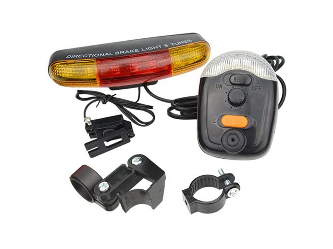 Luz Trasera Para Bicicleta Con 7 Led, Intermitente, Bocina Eléctrica, Luz De Freno, Accesorio Seguro Para Ciclismo Nocturno.
