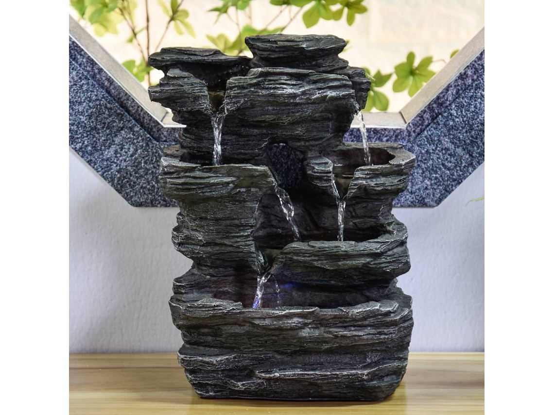 Fuente de Agua ZEN'LIGHT Pietra (Gris - 25x17x35 cm - Resina)