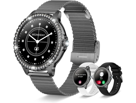VEANXIN Reloj Inteligente 1.32HD Smartwatch Rastreador de Actividad a Prueba de Agua-Diamante Negro