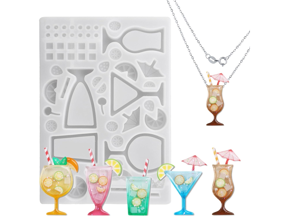 Molde de resina para coctelera, juego de moldes de silicona para joyería, materiales de arte en resina Slowmoose