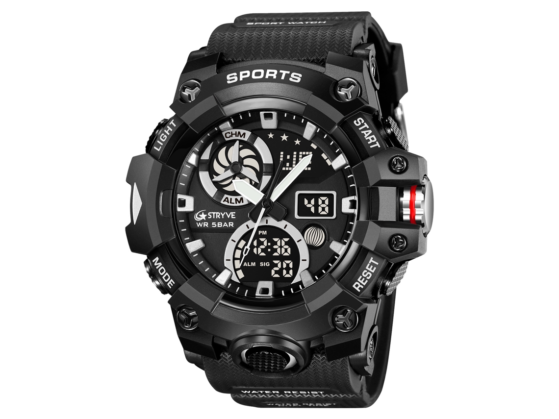 Reloj Deportivo Para Hombre (negro), Cronógrafo Multifuncional Con Alarma Luminosa, Reloj De Pulsera Para Estudiantes.