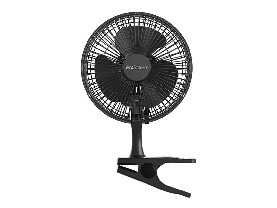 Pro Breeze Ventilador Mini Con Clip De 6'' – Ultra Silencioso Y Alta Potencia – Negro