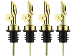 Tapón automático para botellas de vino (paquete de 4), tapón para vino tinto, dispensador de aceite, vertedor de aceite de oliva USHION