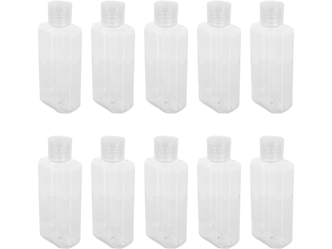 Nuobesty Paquete De 20 Botellas De Plástico Transparente Recargables De 100 Ml Con Tapones Antifugas