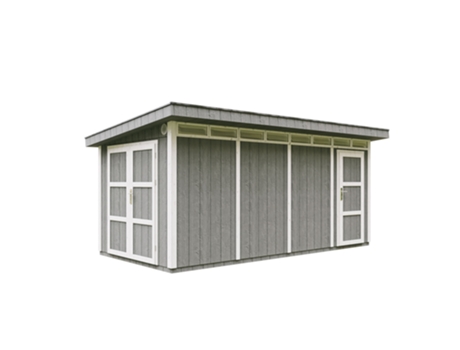 Caseta Jardin paneles a base de Madera LP SmartSide 8.52 + 2.95 m² - L279xA530xA237 cm - TIMBELA M905C - CAVERN STEEL
