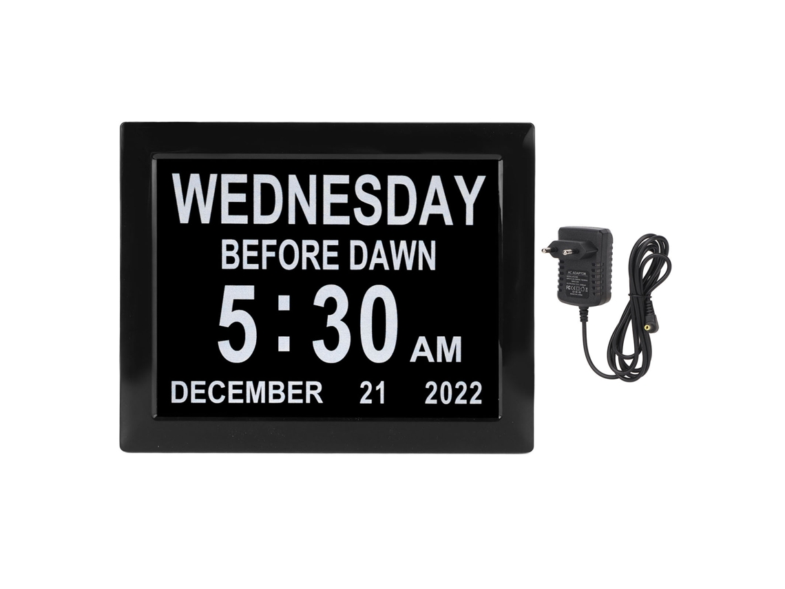 Reloj Digital Con Calendario, 8 Pulgadas, Recordatorios De Alarma, Atenuación Automática, Para Personas Mayores, Enchufe Europeo.