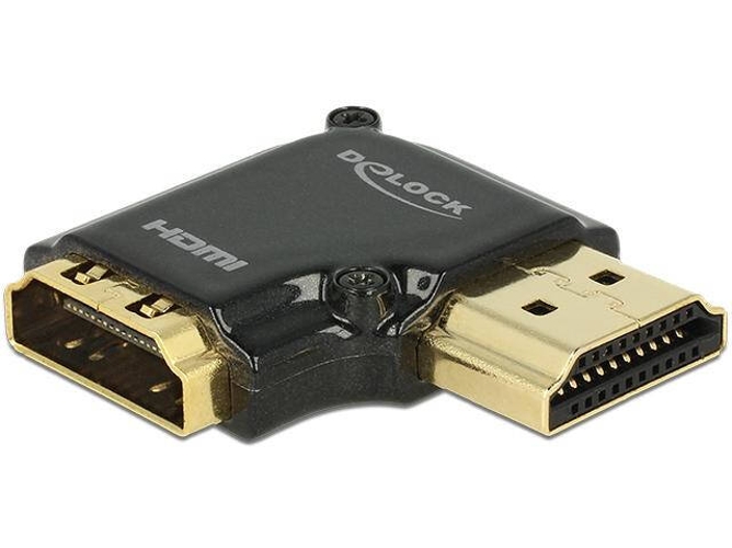 Adaptador de Cable de Vídeo DELOCK HDMI-A/HDMI-A, F/M, 90° Negro