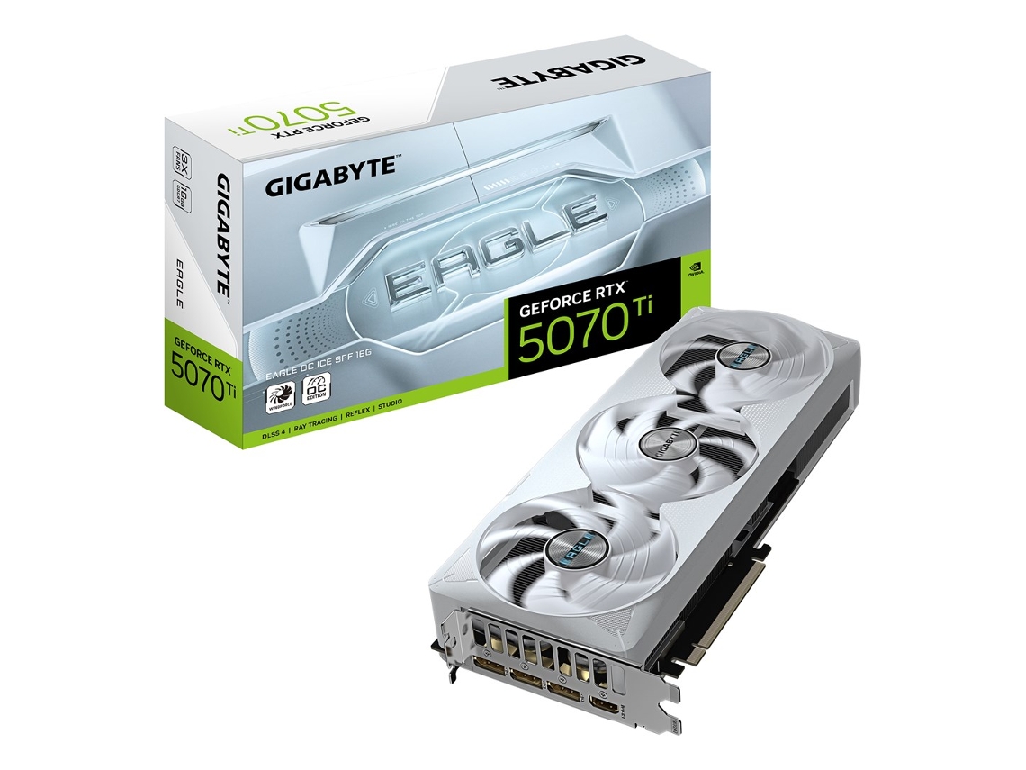 Tarjeta gráfica GeForce RTX 5070 Ti Eagle OC Ice Sff 16g, 16 GB GDDR7, 256 bits, PCI E 5.0, reloj de núcleo de 2542 MHz, 3 GB